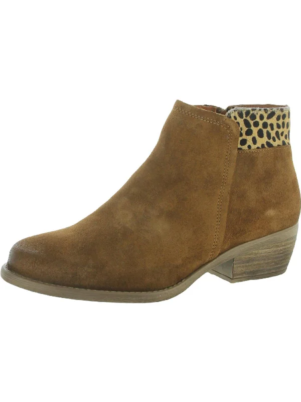 Aria Womens Suede Almond Toe Ankle Boots