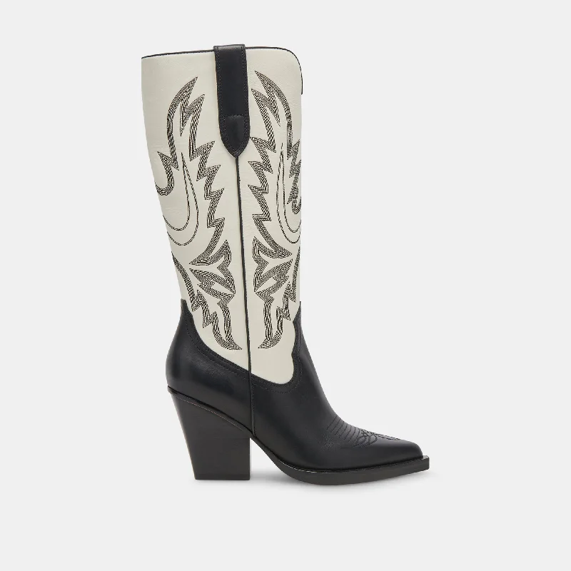 BLANCH BOOTS BLACK WHITE LEATHER