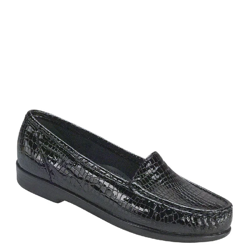 SAS Women's Simplify Slip on Shoe - Black Croc at Brandy's Shoes Made in USA