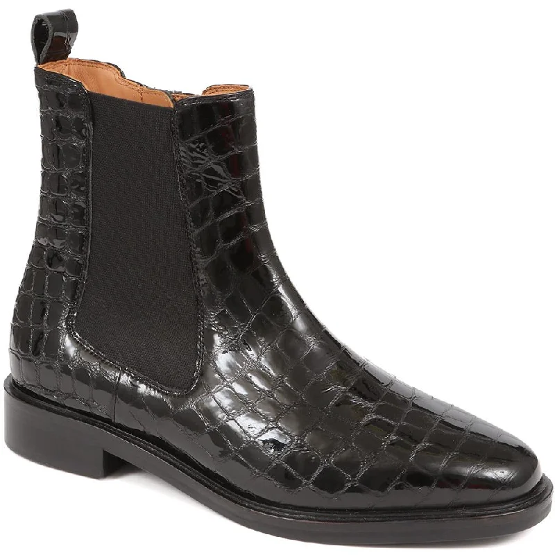 Black Patent Croc