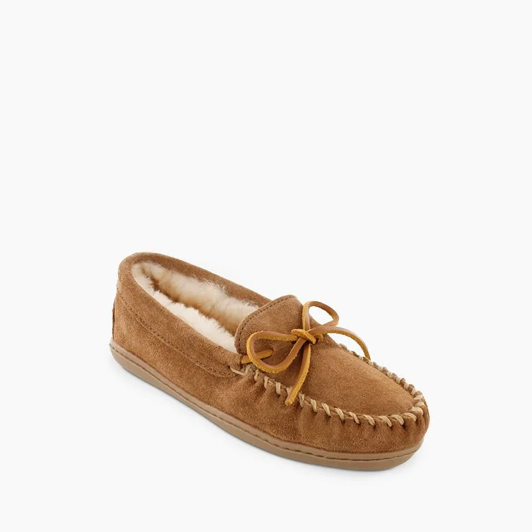 Women's Sheepskin Hardsole Moccasin in Tan