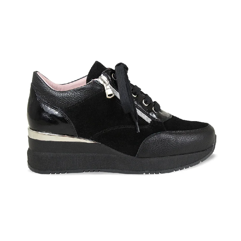 Electra: Black Leather & Suede