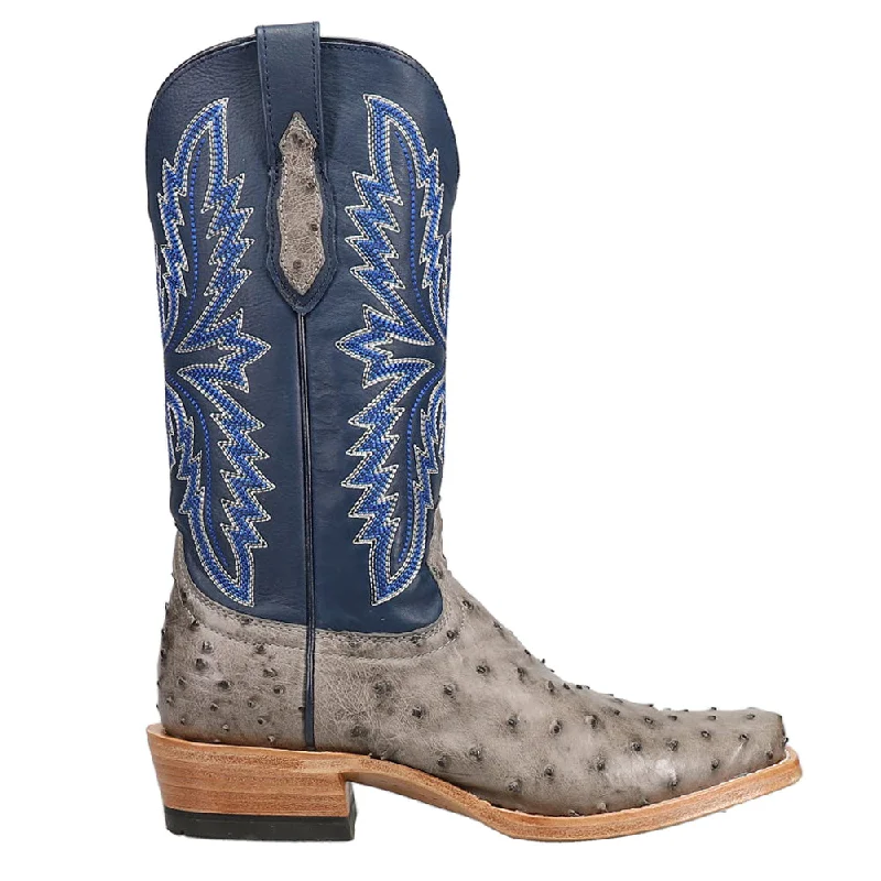 Futurity Relentless Buckles Ostrich Square Toe Cowboy Boots