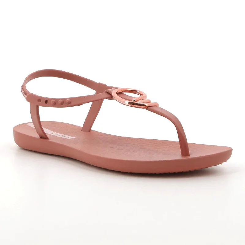 Ipanema Slingback Thong Sandals with Gold Trim - Pink/Rose