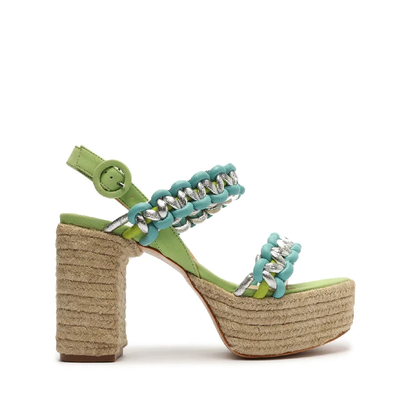 Juliet Plataform Suede & Leather Sandal