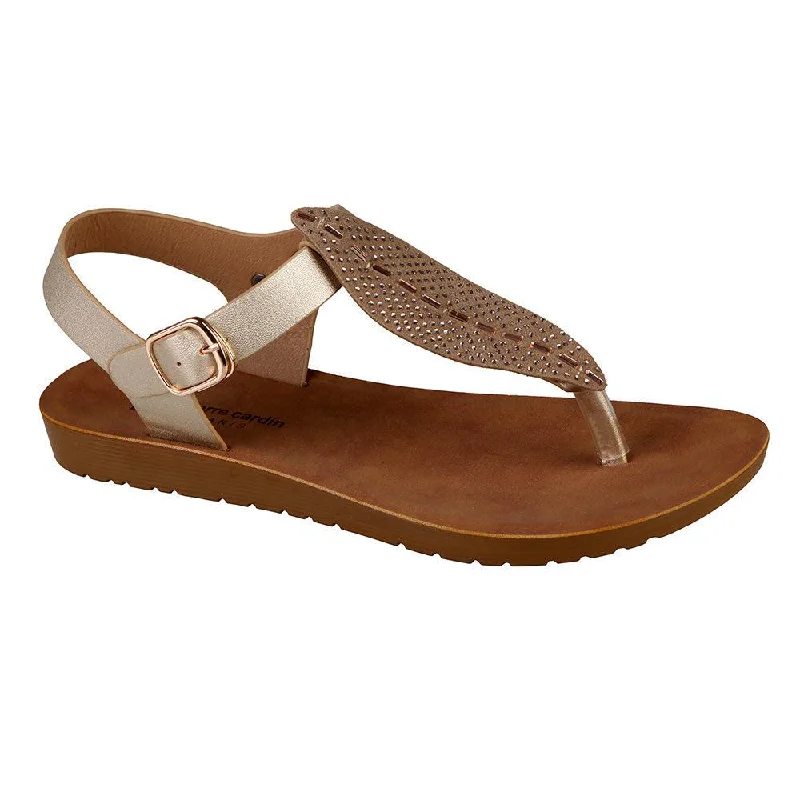 Pierre Cardin Ariella Thong Sandal - Light Gold