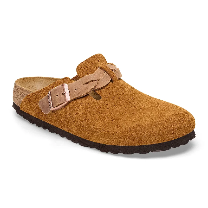 Birkenstock Boston Braid mink suede