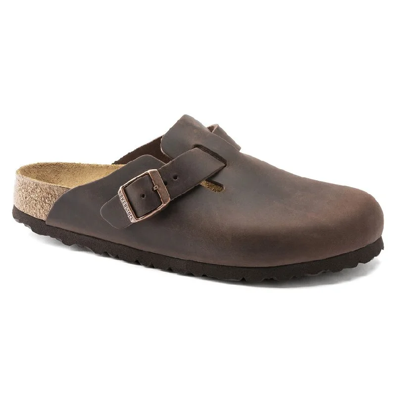 Boston Buckle Classic Footbed Mule in Habana Oiled Leather