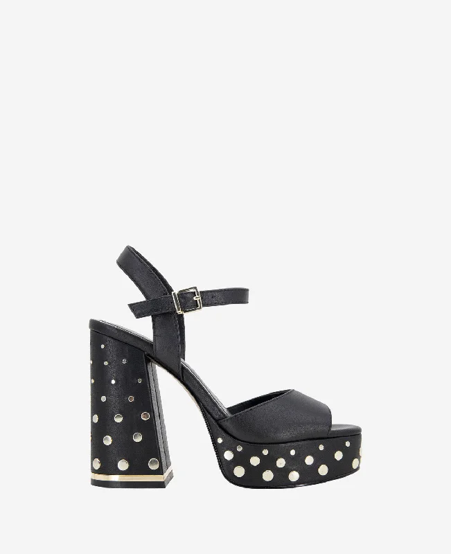 Dolly Stud Ankle Strap Platform Heeled Sandal