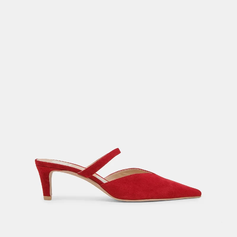 KANIKA MID HEELS CRIMSON SUEDE