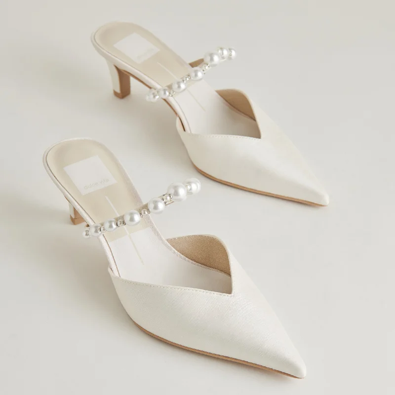 KANIKA PEARL MID HEELS VANILLA PEARLS