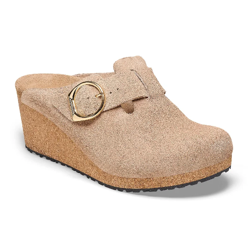 Papillio Fanny warm sand suede by Birkenstock