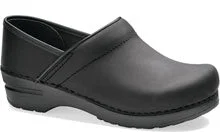 The Professional Wide Clog in Black Oiled Leather