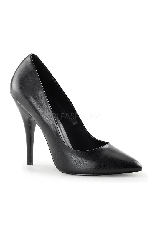 SEDUCE-420 Pump  | Black Faux Leather